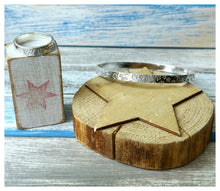 Load image into Gallery viewer, Pawprints - sterling silver bangle (made to order)