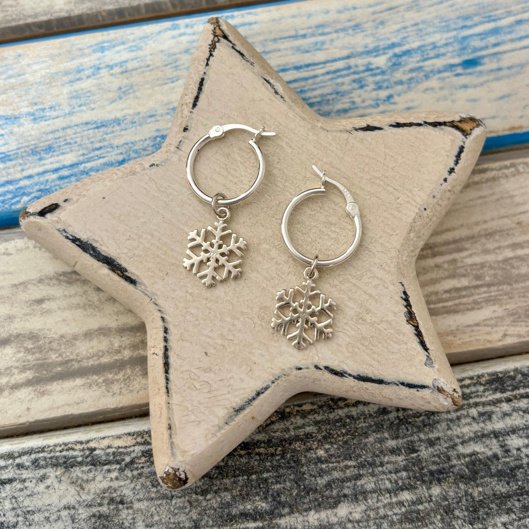 Snowflake - Hinged Hoops