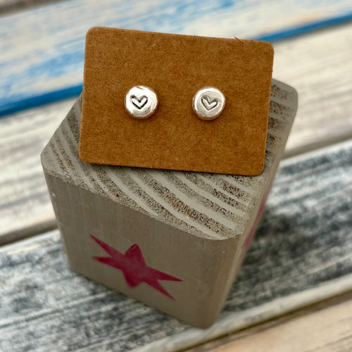 Loveheart Nuggets - Pair of Stud Earrings