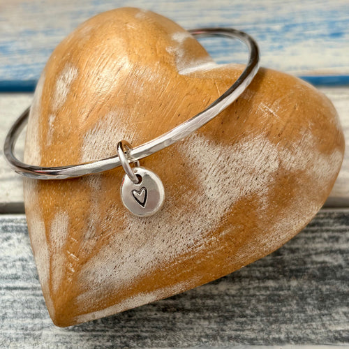 Loveheart Nugget - sterling silver bangle