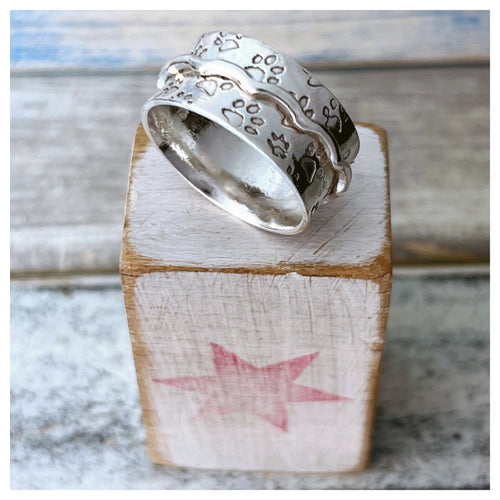 Pawprint Spinner - Sterling Silver Ring (Made to Order)