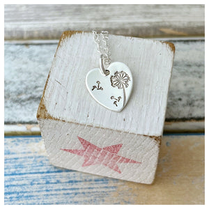 May Your Wishes Come True - sterling silver loveheart pendant