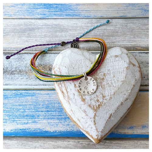 COMMISSION - Waxed Cotton Cord Anklet - Bear & Elf 2015