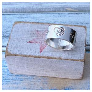 Pawprints on your Heart - Sterling Silver Ring
