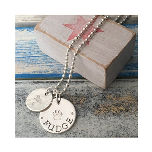 'Best Friend' sterling silver twin charm pendant - Personalised - Made to Order
