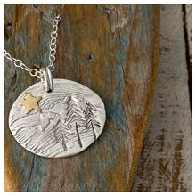 Load image into Gallery viewer, Midnight Swimble - sterling silver &amp; gold pendant
