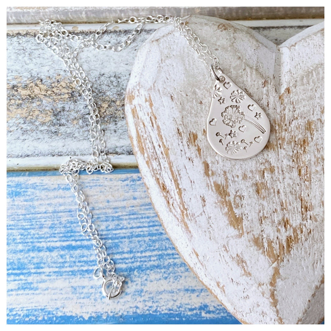 Dandelion - sterling silver pendant