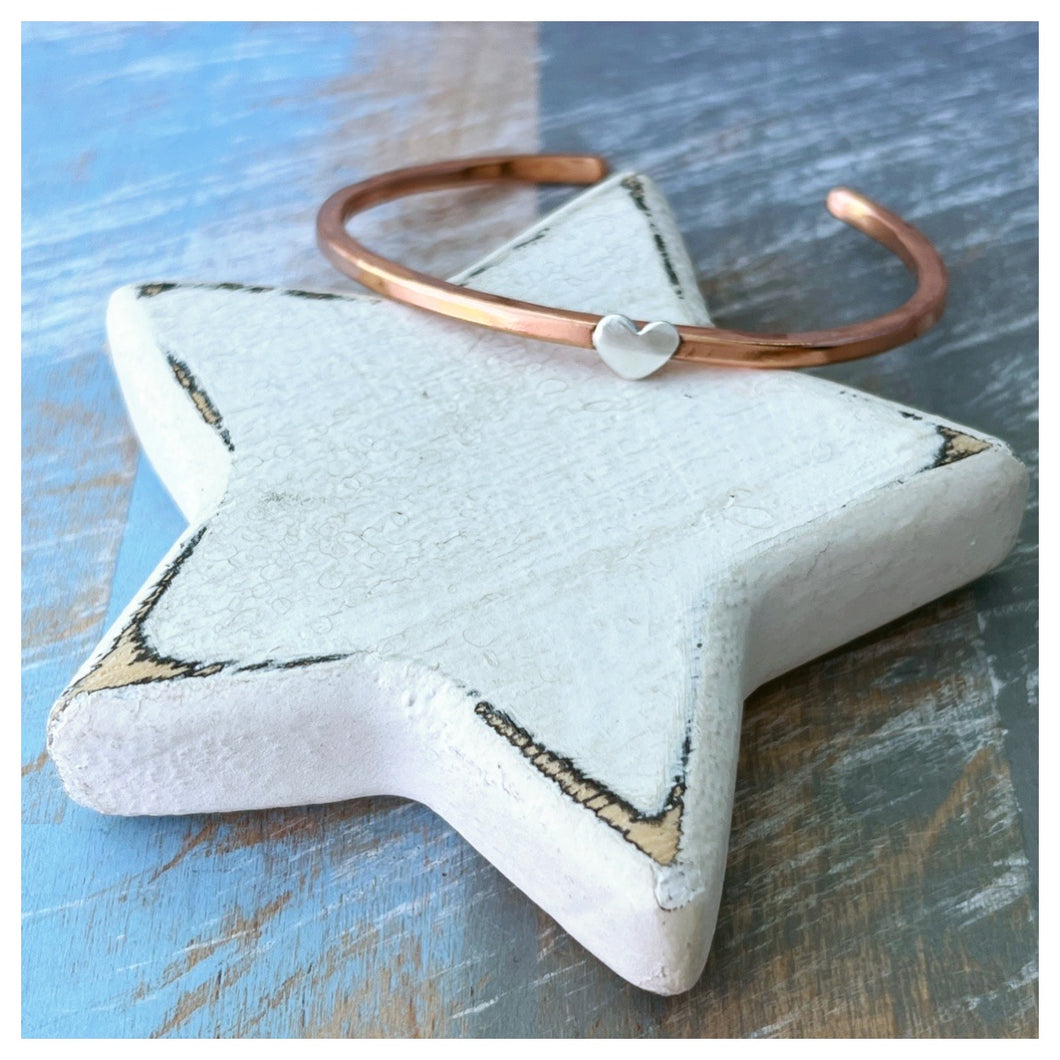 Copper Heart - Cuff Bracelet (Made To Order)